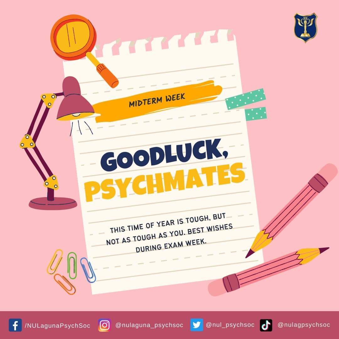 nul_psychsoc's tweet photo. Tried but tired 😩

It may be tough and insensitive to remind you of our upcoming exams during this time, but, we have to keep our spirits up. 

Take this time to accomplish remaining tasks and study well.

Keep fighting, Psychmates!🤗

#MidtermWeek
#NULagunaPsychologySociety https://t.co/3yY714ObMC
