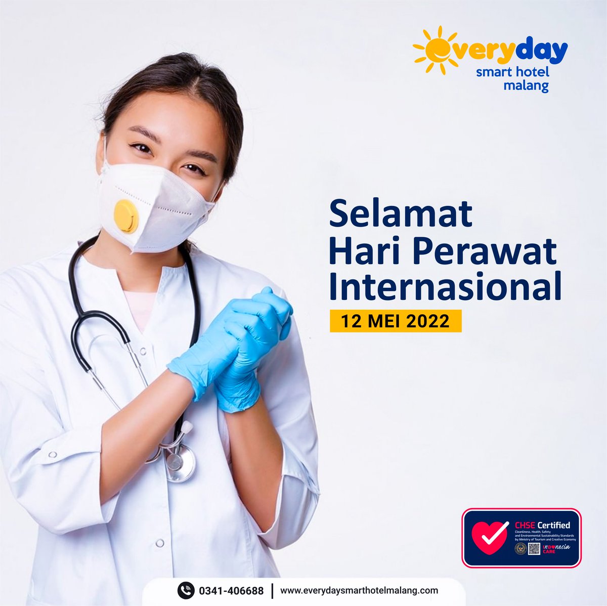 everydaymalang's tweet photo. ���‍⚕️Nursing the world to health, Selamat Hari Perawat Internasional

#everydayhotelmalang #nurseday #hotel #may #happiness #stayhealthy https://t.co/KDUGbqGTtu