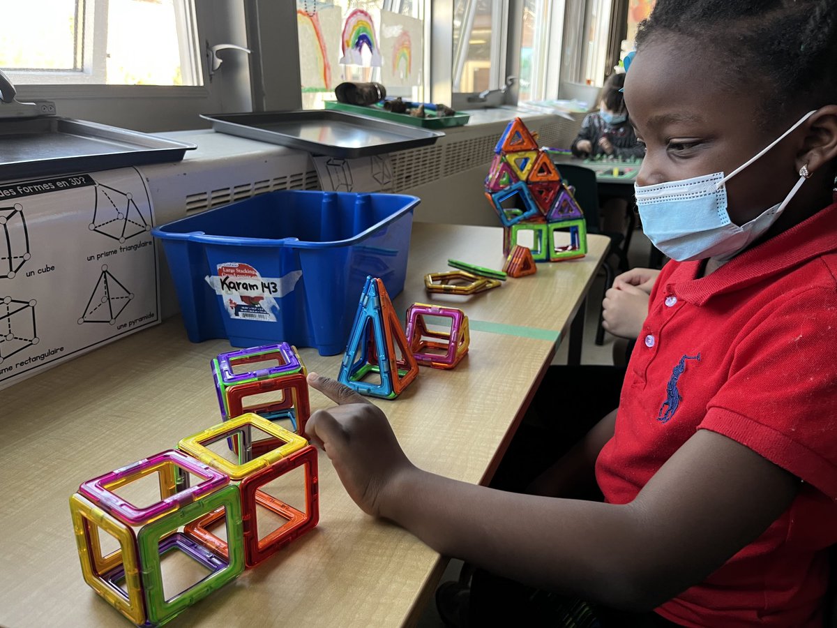grefrench's tweet photo. Building 3D shapes this afternoon! Can you name each shape?!? #ocsbKindergarten #ocsbKinderMath @StGregoryOCSB https://t.co/zCHElvpndh