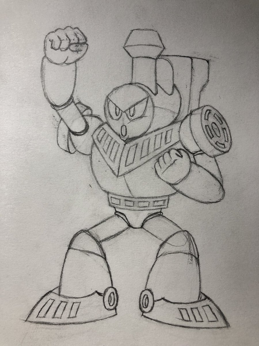 TimothyKnut's tweet photo. Here’s a drawing I made of Charge Man from Mega Man 5. #Chargeman #Megaman #Rockman #NES #8bit https://t.co/WFcpup2TBO