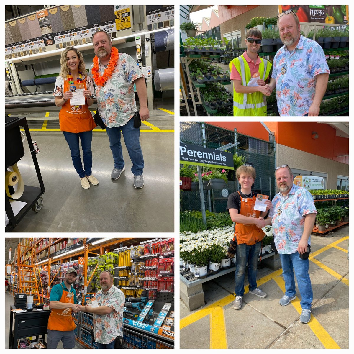 KaylaChriste28's tweet photo. Celebrating our MET team with lunch and a luau party. Who wore the hawaiian print shirt the best? We spend a day thanking them and what do they do but take time out of their day to celebrate some store side folks. Thank you!
@Amanda_TomasTHD @Longwell2M @gregmanredhead @PDub424 https://t.co/mdFPPt4NFf