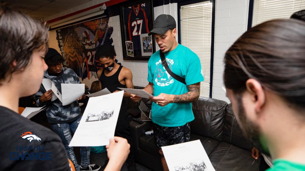 BroncosOffField's tweet photo. Sport can be a powerful vehicle to unite people and #InspireChange.

That’s why we’re proud to team up with @RISEtoWIN for our multi-week leadership program for @BGCMetroDenver teens, and help empower them to be leaders in our communities. https://t.co/AVJx7Gvzzn