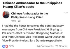 Biden calls Marcos Jr. to congratulate him on presidential election