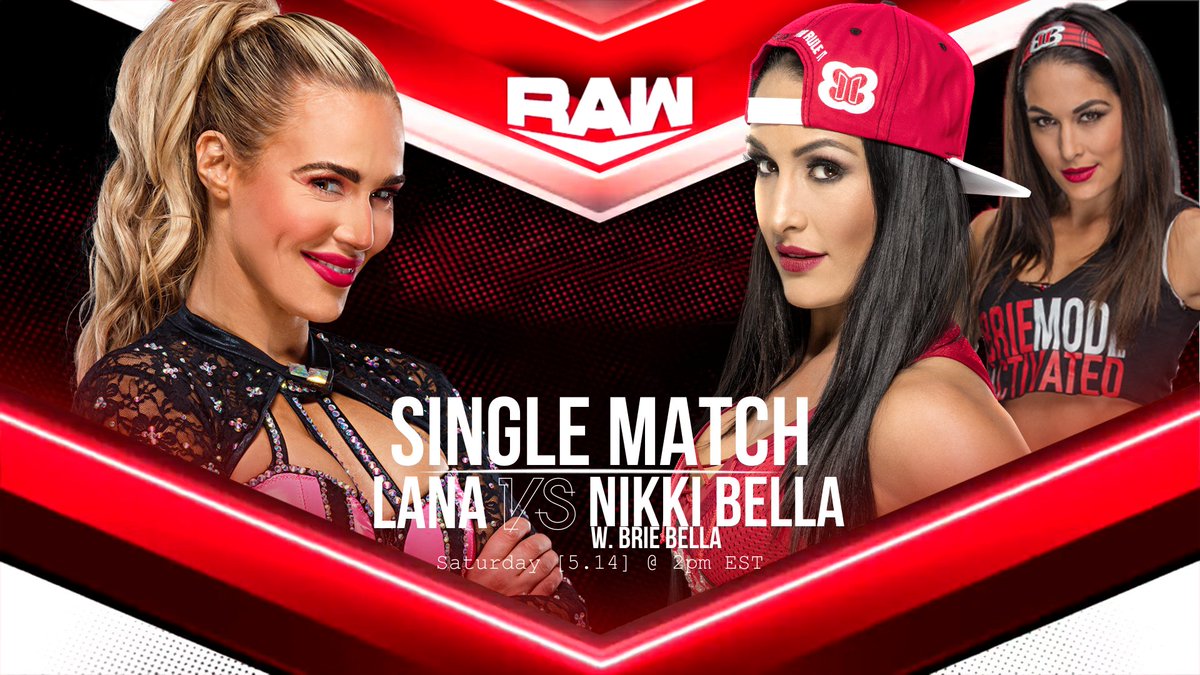 This Week on Raw, Live from Albany, New York: Lana gets a one-on-one with 1/2 of the bellas, Nikki Bella with Brie Bella at ringside! Who will take home the W at the take home show of Raw before the Evolution PPV? Find out this weekend [5.14] at 2pm EST!! https://t.co/CCqfoWPOsa