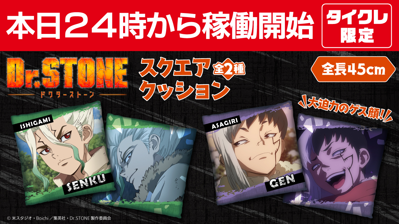 クリスマスローズ ×10枚! 千空 Dr.STONE スクエアクッション タイクレ