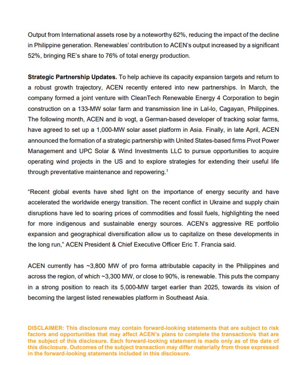 AC Energy Corp ( $ACEN ), the listed energy company of the Ayala Group, disclosed that its revenue grew by 29% in Q1 2022 to Php 7.4 Billion. #stockmarketupdate #stockmarket #phstockmarketnews