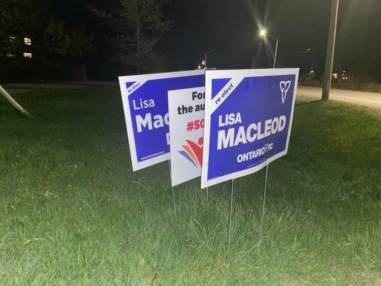As if you needed another reason to NOT vote for <a href="/MacLeodLisa/">Lisa MacLeod</a> and <a href="/fordnation/">Doug Ford</a>. Here's how they really feel about autism families and a not for profit organization with third party status and a legal right to have signs up on the grass. #VoteThemAllOut2022 
#50KIsNotOk #50KIsNotOk