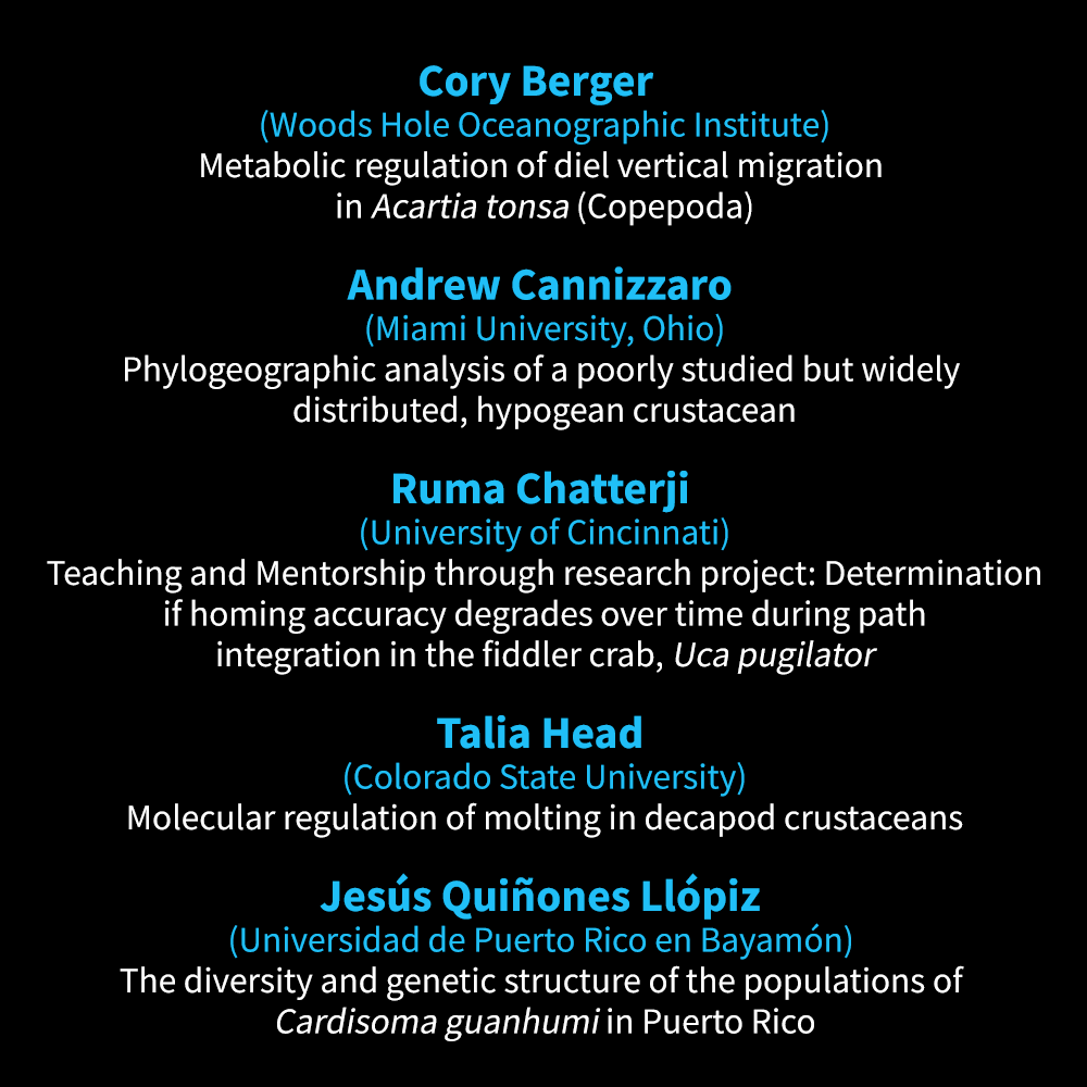 CrustaceanSoci's tweet photo. Congratulations to all awardees of the 2022 Crustacean Society Fellowship Awards! Please check your inboxes for the congratulatory email.
#TCSAwards https://t.co/6LpabDcxzC