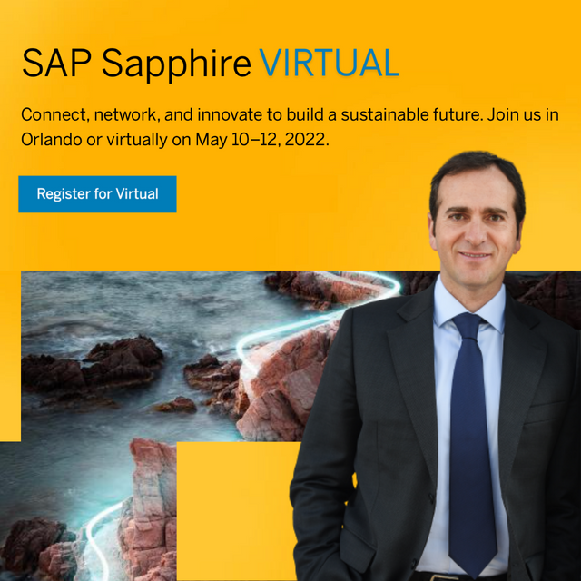 Join SAP's Chief Partner Officer, <a href="/KarlFahrbach/">Karl Fahrbach</a>
 tomorrow (May 12th) at #SAPSapphire Virtual. Reserve your seat here👉bit.ly/3FEuPnl