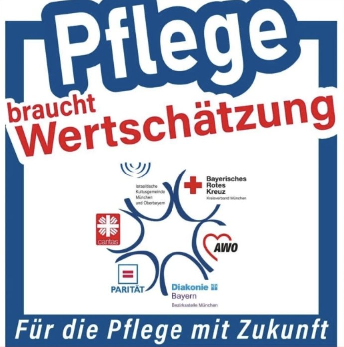Münchner Sozialverbände starten Pflegekampagne. 
Ziel ist es, das Augenmerk auf alle an der Pflege Beteiligten zu richten und jetzt die Weichen für eine bessere Zukunft menschenwürdiger #Pflege zu stellen.

#pflegemitzukunft #münchen

arge-freie-muenchen.de/index.php/news…
