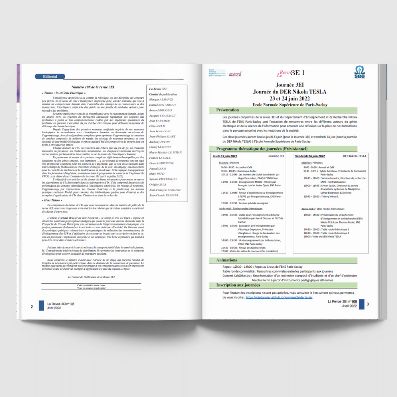 asso_see's tweet photo. 📖 Le numéro 3EI 2022 - 108 est en ligne, avec un dossier sur l'#Intelligence #Artificielle (#IA) 

💻 Retrouvez la version numérisée sur notre site web : https://t.co/vzMe9LWtt7 

Vous pouvez également vous abonner pour tous les N° de 2022 : https://t.co/muXs23XoEX https://t.co/z4BuOtxUSN
