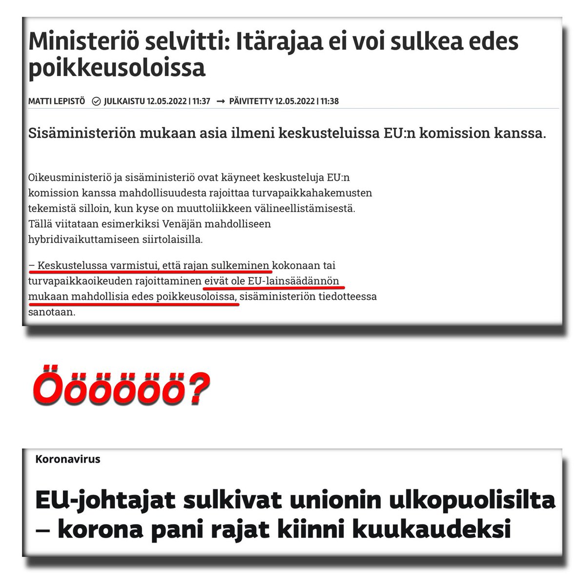 Rohkenen epäillä sisäministerin  tulkintaa.