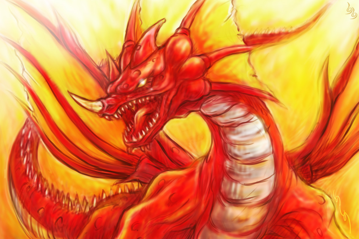 Shino4know's tweet photo. 59階に登場、ドルアーガのドラゴン形態画!
PCエンジン版用のデザインで、1992年のワールドガイドブックではモノクロでの掲載でした(元はカラー画像)。
今回30年ぶりに描いてみた次第です♪
#ドルアーガの塔
#59F https://t.co/BI1Gs1RK54