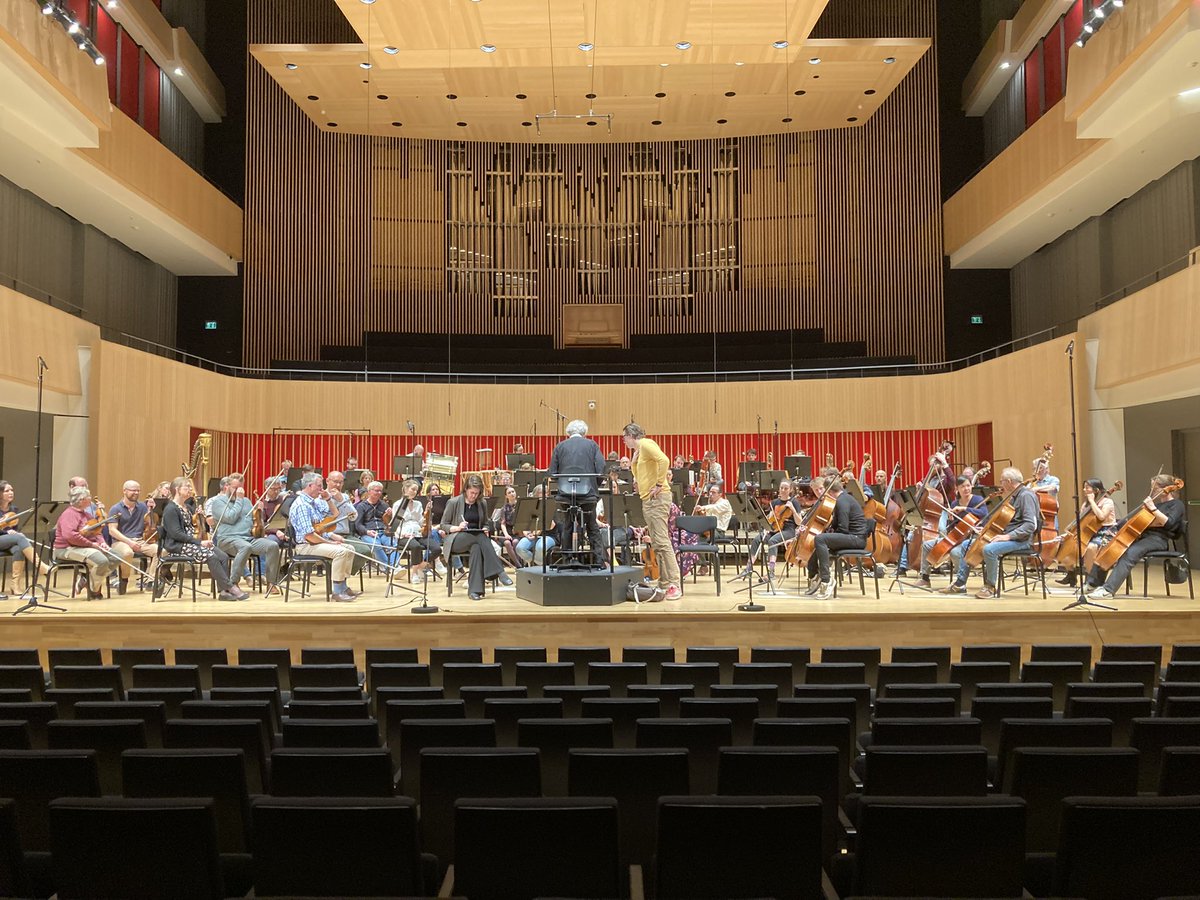 deMurashkin's tweet photo. Living the dream with the Aarhus Symphony Orchestra during the final rehearsal of an epic concert including some orchestrations of Schubert’s lieder by yours truly. Tonight’s the night! #aarhussymfoni #composerinthewild #orchestration https://t.co/c2Mz0JGv5S