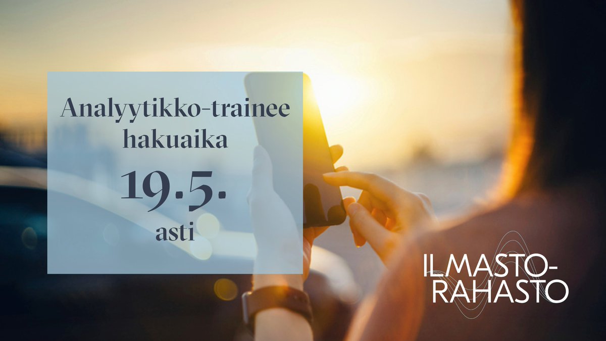 Huomio opiskelijat, vielä on viikko aikaa hakea Ilmastorahaston sijoitustiimiin analyytikko-traineeksi syksyksi 2022! Katso tehtävänkuvaus ja hakuohjeet sivuiltamme👇Hakuaika päättyy 19.5. ilmastorahasto.fi/analyytikko-tr…   #rekrytointi #trainee #analyytikko #rahoitusala #avoimettyöpaikat