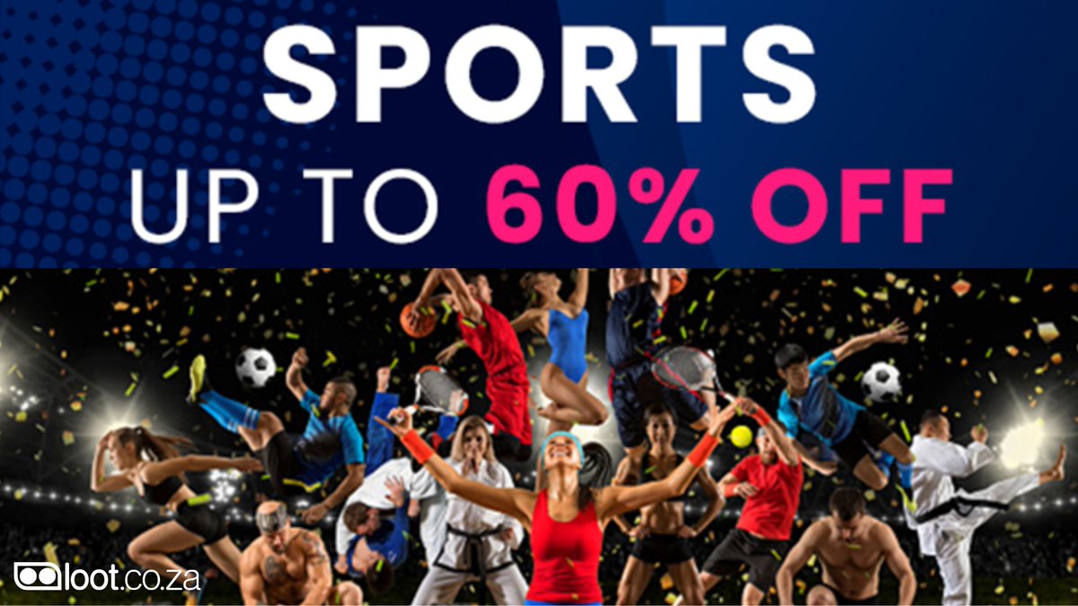 lootcoza's tweet photo. Shop our wide range of sports brands for all your active needs and get up to 60% off - https://t.co/Oqgbp3JTWQ #shopsports #savebig https://t.co/xYtlZZSQYR