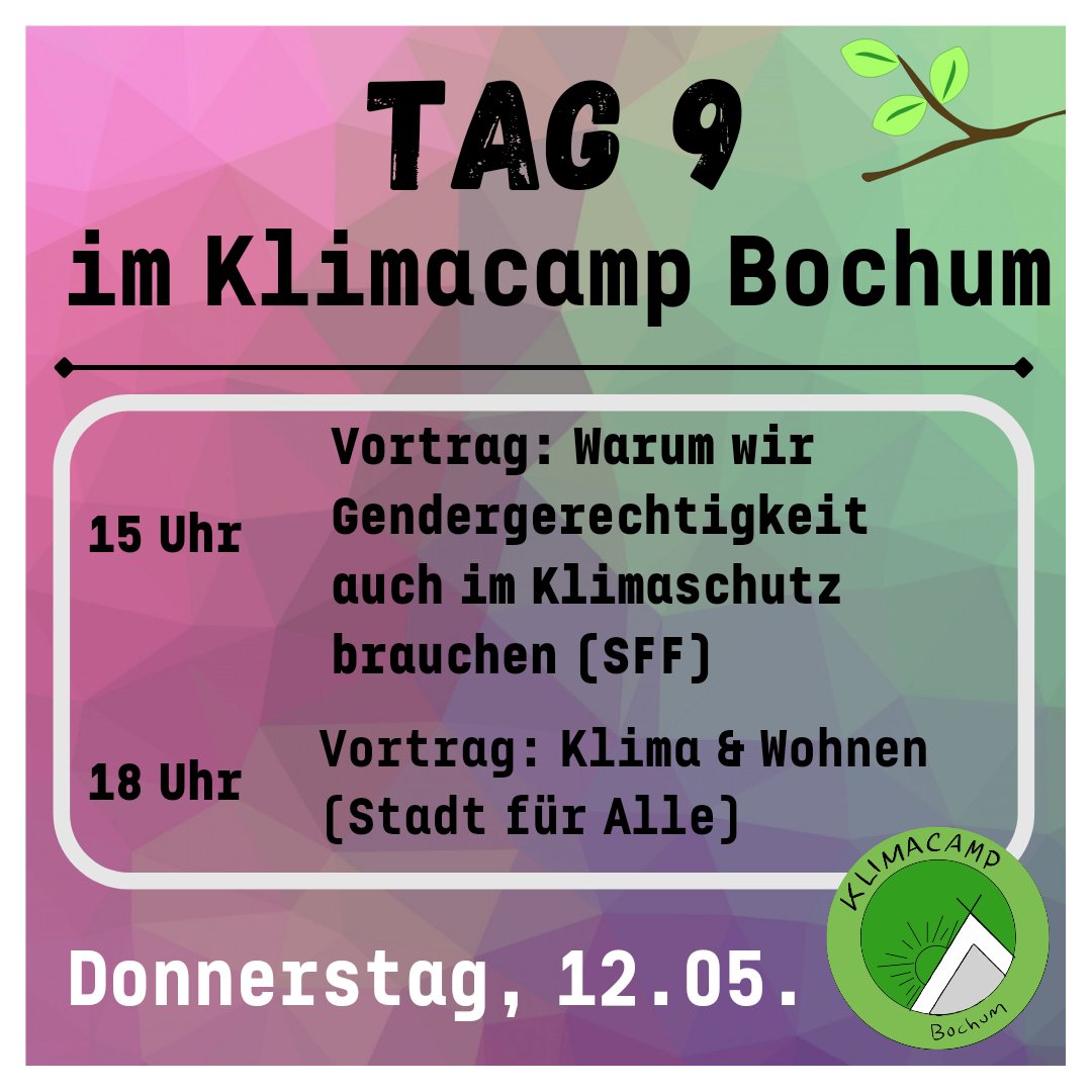 Seid gespannt auf zwei spannende Vorträge heute - einer von den @studentsforfuture zum Thema Gendergerechtigkeit im Klimaschutz und abends noch ein Vortrag von der Stadt für alle zum Thema Klima und Wohnen 🌍 Kommt vorbei, wir freuen uns!