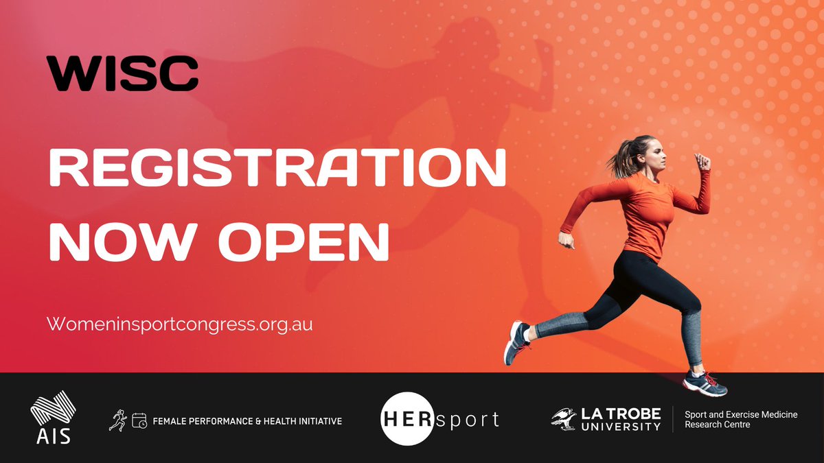 The countdown is officially on for #WISC22, where we will bring together leading clinicians, practitioners, &amp; world-class researchers from around the world on women in sport.

Head to our website and hit 'Register' to get your hands on a ticket! 👉 womeninsportcongress.org.au