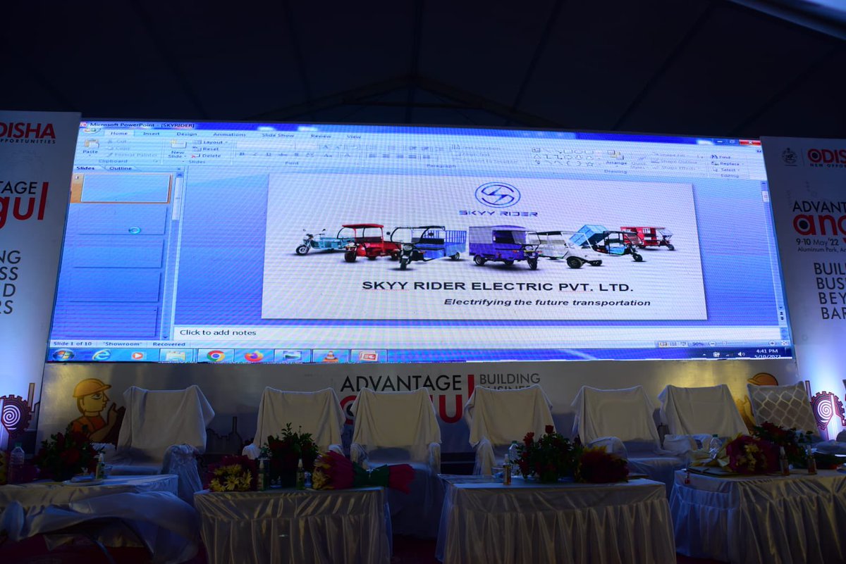 startup_odisha's tweet photo. Our Startup “Skyy Rider Electric” presenting at the #AdvantageAngul platform. Skyy Rider Electric is a startup working on design, development &amp; manufacturing of Electric Vehicles. https://t.co/FBd1rrOMla