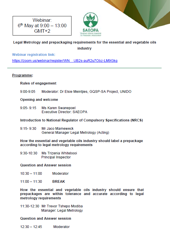 GqspSouthAfrica's tweet photo. #GqspSouthAfrica #SAEOPA #NRCS explaining #legal metrology and #prepackaging requirements for #essential and #vegetable oils industry legislative (๐ฟ๐ฆ) and #International Organization of Legal Metrology requirements to facilitate fair trade #thedtic #SECO https://t.co/gJy7i8ST6h