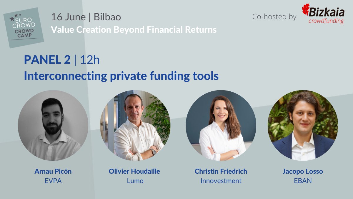 Learn more about ECSP for other alternative investment forms on #CrowdCamp2022

Panelists from @_EVPA_ <a href="/LumoFrance/">Lumo</a> <a href="/Innovestment/">Innovestment</a> and <a href="/EBAN_org/">EBAN</a> will discuss the interconnection of private funding tools

❗️Check the agenda buff.ly/3wAdA3U 
✍️Register buff.ly/3JCvB5t