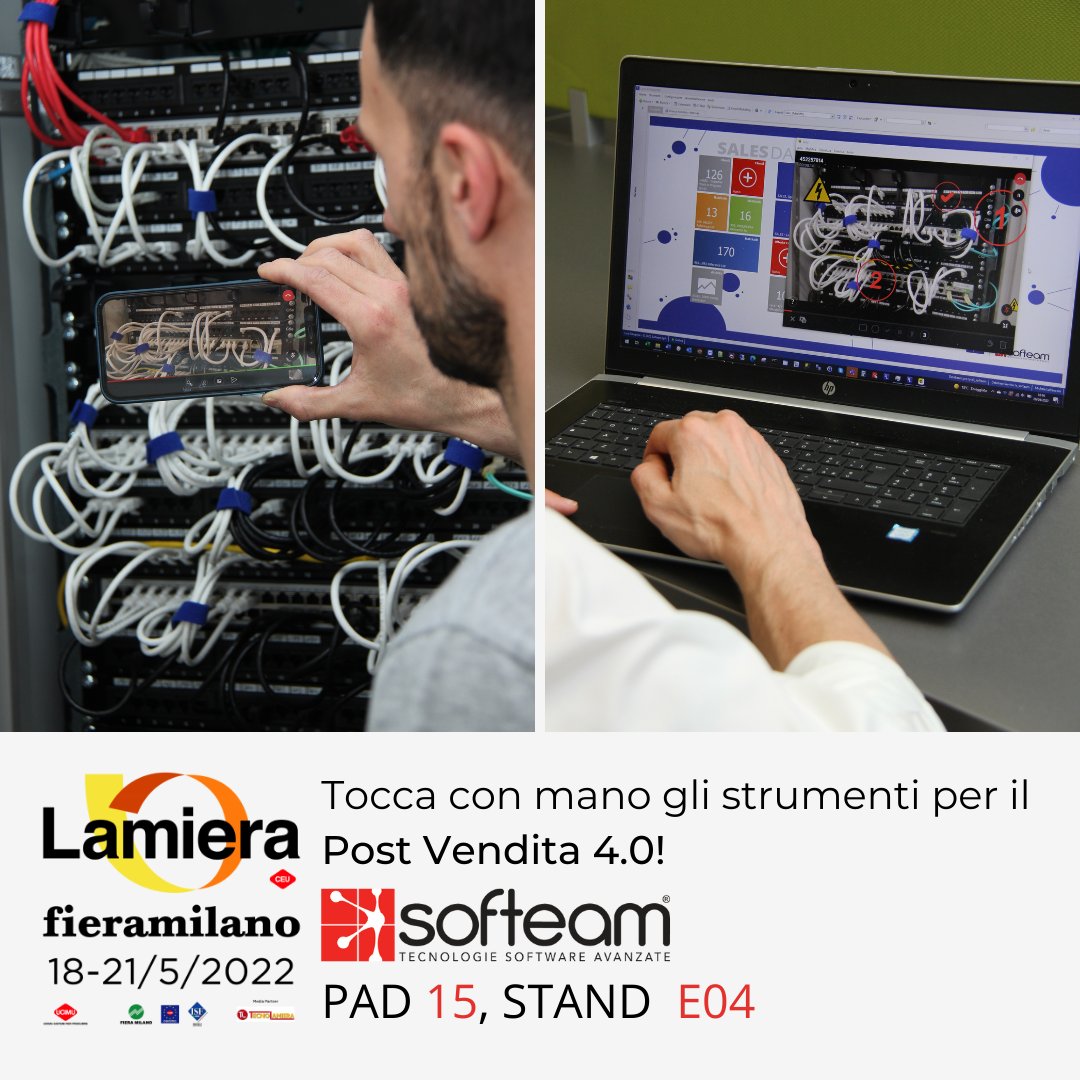 softeamlecco's tweet photo. #LAMIERA2022 aprirà le sue porte tra una settimana, ci vediamo lì?
Softeam vi aspetta nel Padiglione 15, Stand E04 per toccare con mano tutte le novità per la #SmartFactory! https://t.co/2UtpgYYWw2