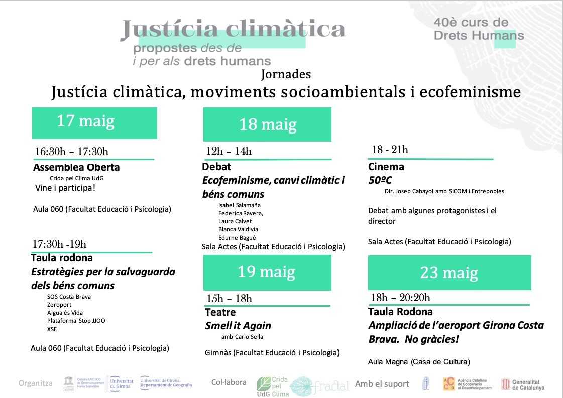 MediAmbientUdG's tweet photo. Jornades sobre emergència climàtica
17-23 maig
Casa de Cultura
Organitzan @UdGeografia @UNESCOGI https://t.co/ISKCE9HYqt