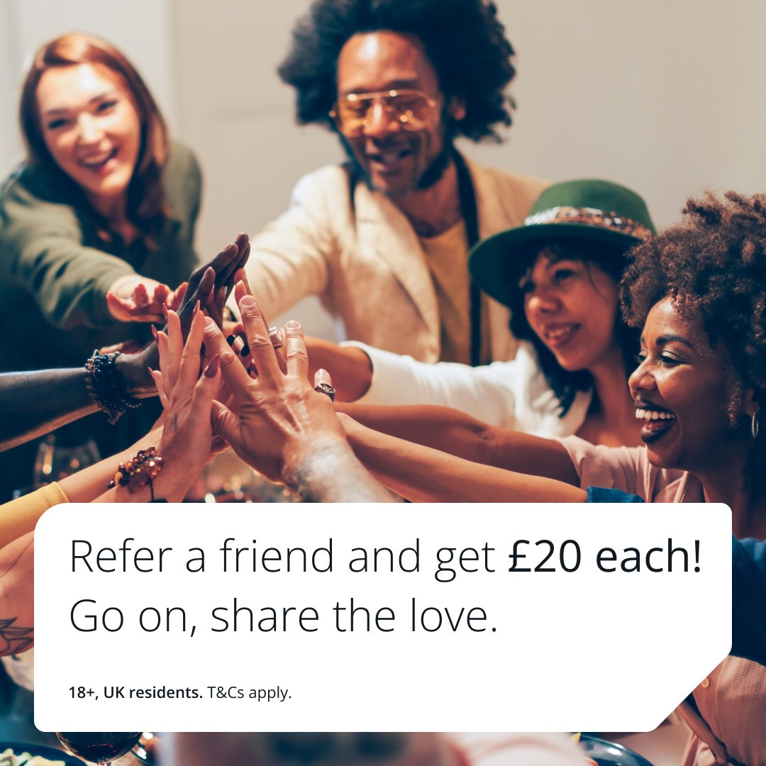 chase_uk's tweet photo. Refer a friend to Chase and get £20 each! Go on, share the love. 

18+, UK residents. T&amp;Cs apply.