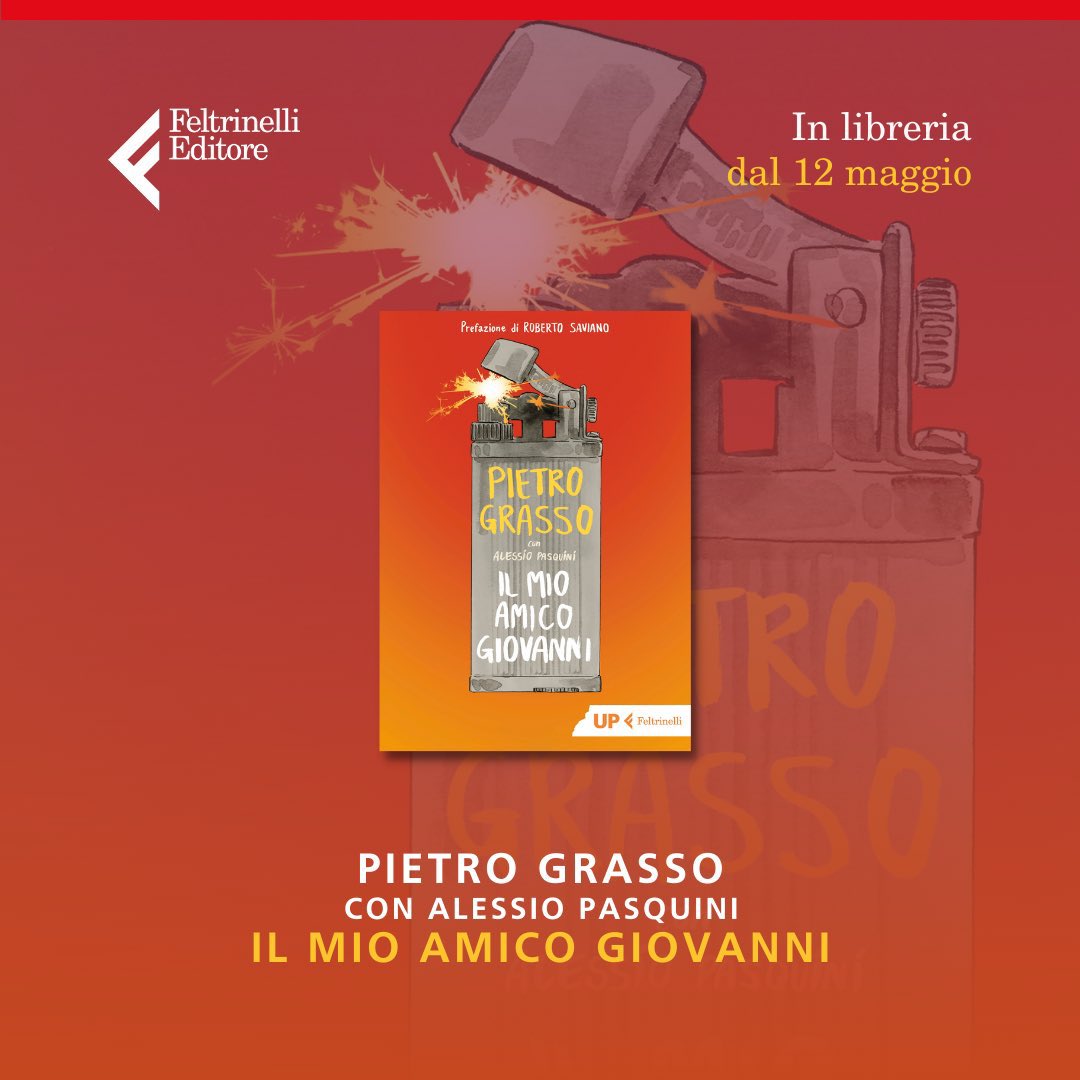 ale_pasquini's tweet photo. Nel trentennale delle stragi del 1992 esce oggi in libreria “Il mio amico Giovanni”, scritto da @PietroGrasso con me, prefazione di @robertosaviano, edito da @feltrinellied. 

#IlmioamicoGiovanni https://t.co/ZlwnmBuJBk