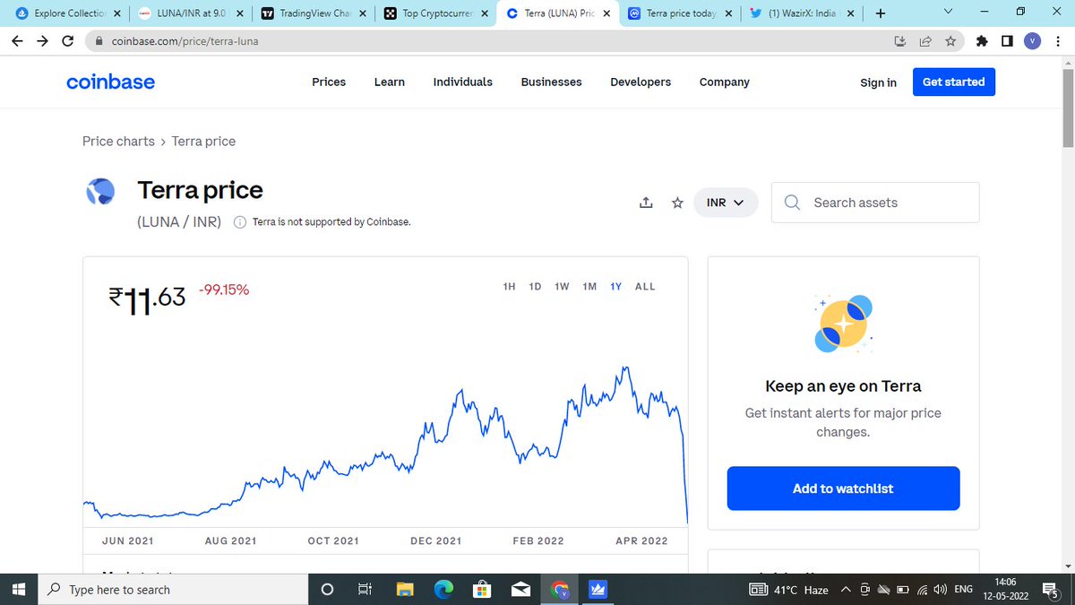 Mr_Boring369's tweet photo. @WazirXIndia @BuddhaSource 
the price of luna in wazirx and other exchanges is huge.
why this happen? https://t.co/3SGrOQp3la