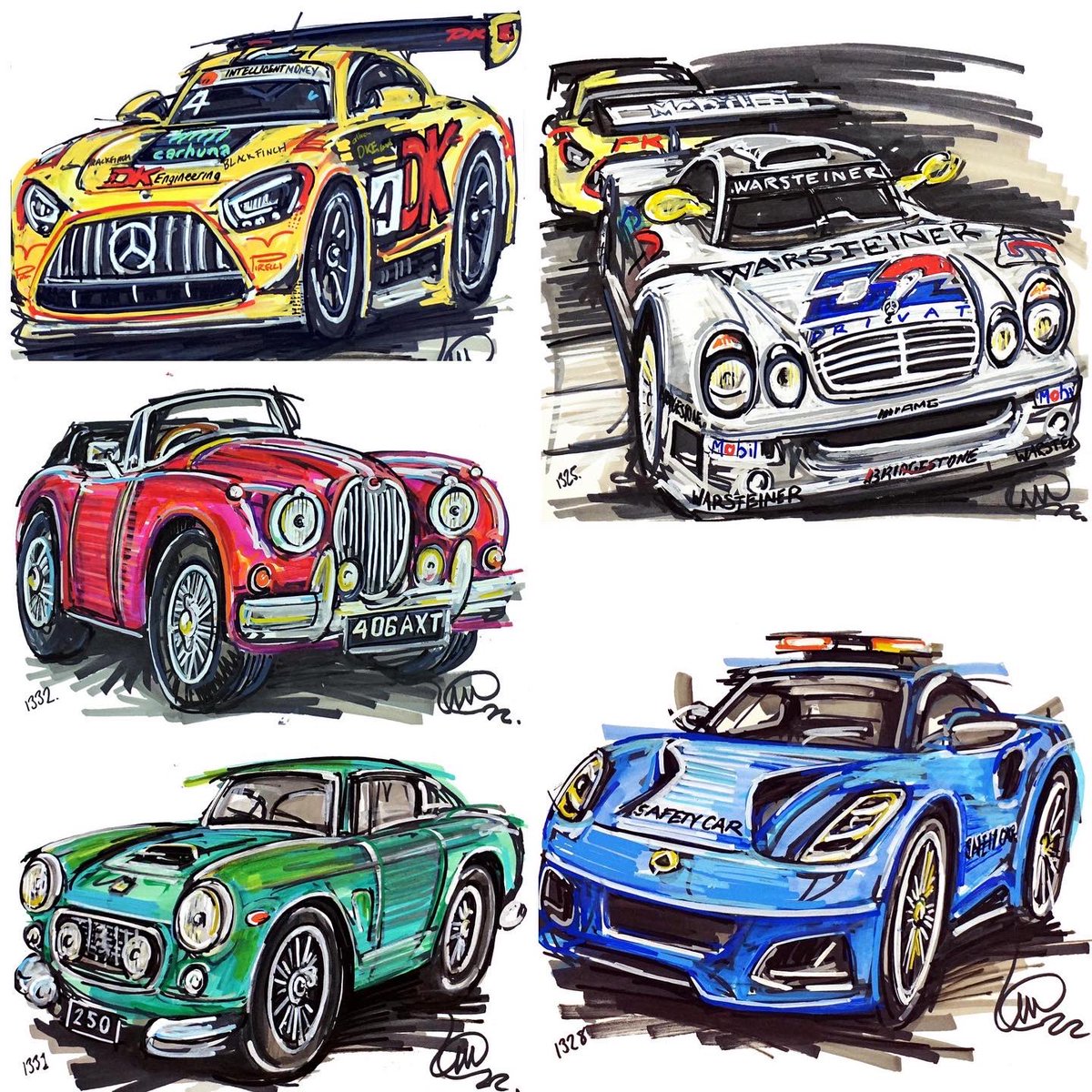 Popbangcolour's tweet photo. Some of the most recent #ContinuousCar drawings created @BritishGT , for @paddlup & @HeritageQuote
Which is your favourite? π+βπ»#Popbangcolour #ContinuousWheels https://t.co/6zn0rCHI9j