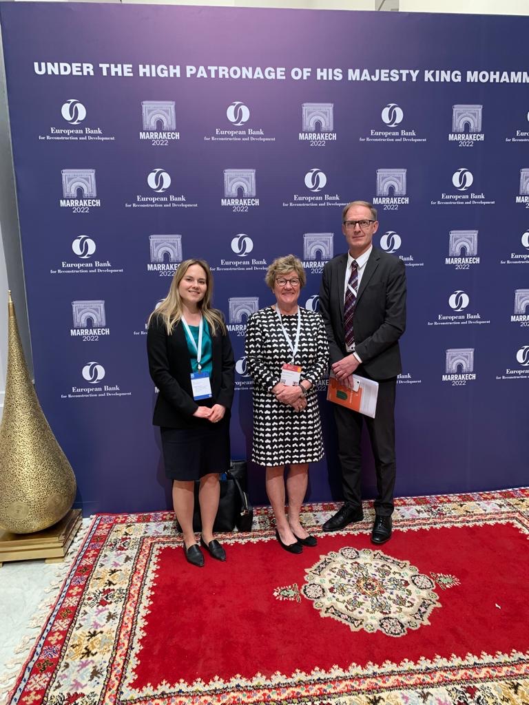 SiniSuonpaa's tweet photo. @EBRD  Annual Meeting in Marrakesh concluded - first in physical/hybrid format since Covid and first held in the African continent. Strong support for Ukraine confirmed, incl €2 bn resilience package to help those affected by the war.

🇫🇮Delegation @vaskunlahti @JariPartanen6 https://t.co/ri9mpfZu0k