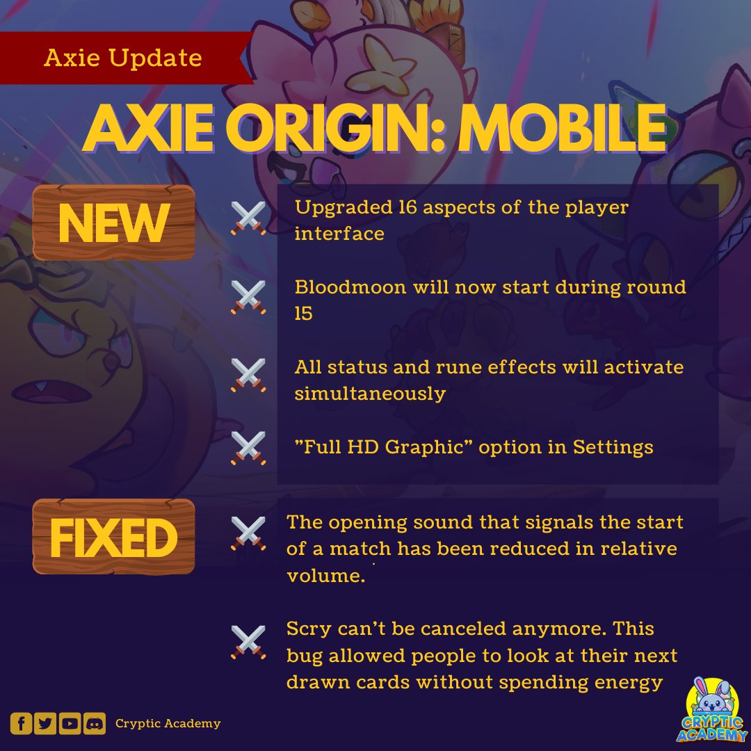 CrypticAcademy's tweet photo. ‼️ BREAKING: Origin Mobile APK Released!

📍  Points to remember: 
🔴 Origin is still in early access w/o rewards
🔴 You can try Origin even without personal Axies!

📲 Download here:  https://t.co/5PDlJ0WHX2

⚙️ Full Origin Guide here: https://t.co/9nmpj6TuBr

#AxieInifinity https://t.co/Z1yEatSwuy