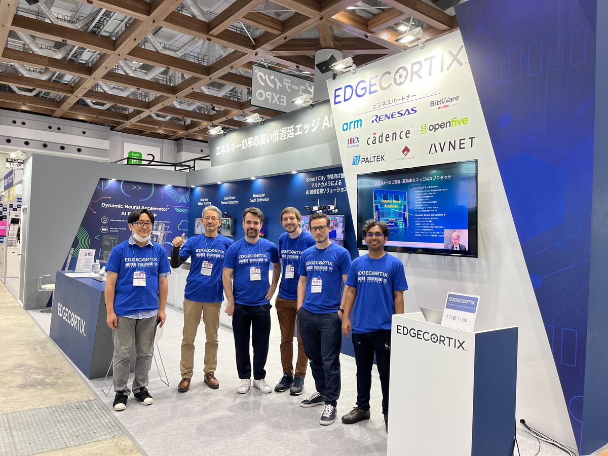 edgecortix's tweet photo. It's a wrap for day 2 of #NextTechWeek2022 AIExpo Tokyo. The excitement around #edgeai hardware acceleration products continues. Join the #EdgeCortix team once again tomorrow for the final day of the event. More live presentations and demos to come! 
#sakuraai #semiconductor https://t.co/Ds1X28SzoI
