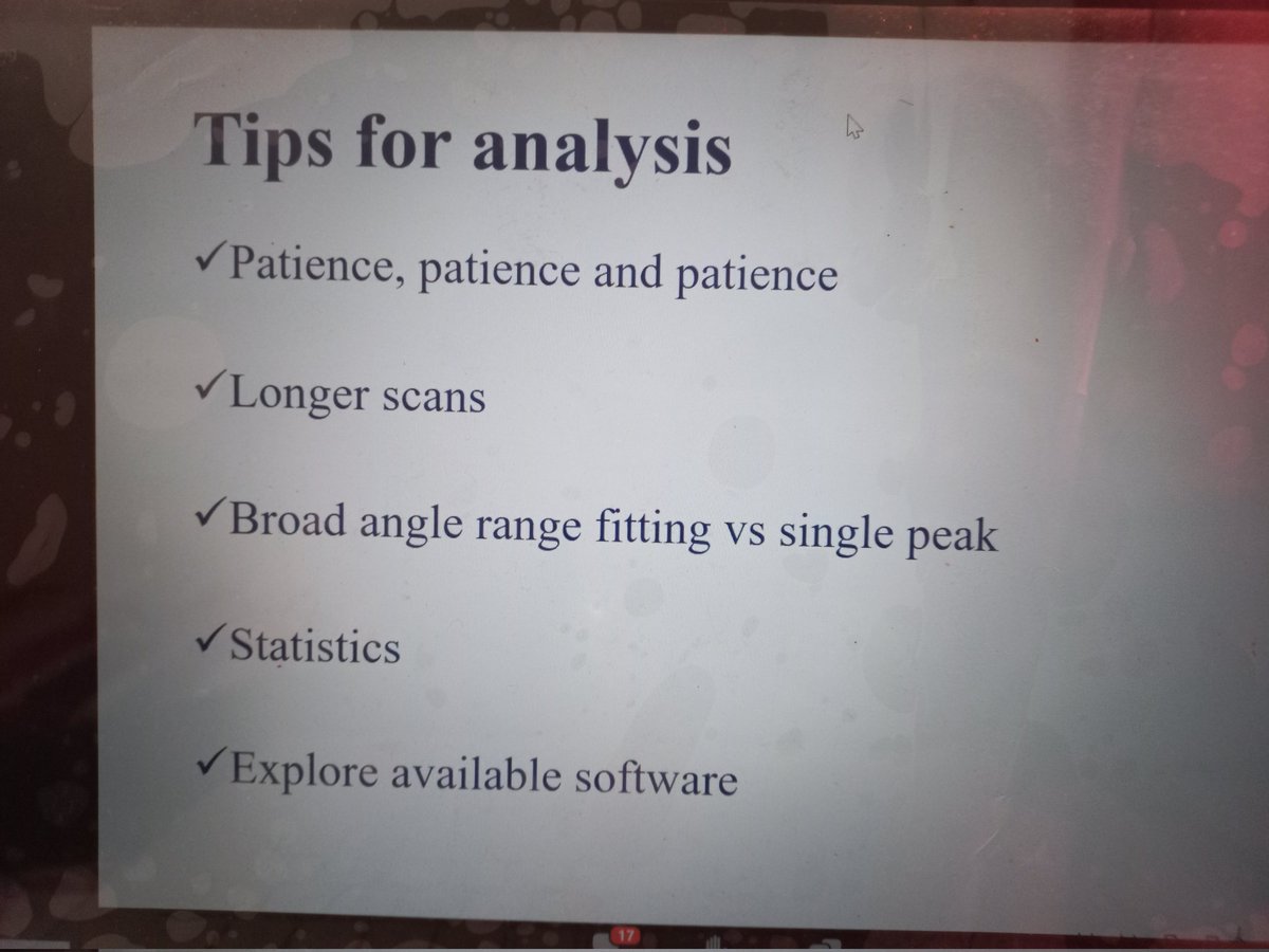 LadyBih1's tweet photo. Be patient when doing and analysing XRD.
@InMicroscopy and
@Microscopy_za
#WA_Microscopy2022
#MicroscopyWorkshop
#AfricanMicroscopySeries
#InclusiveMicroscopy
#SampleprepIsKEY
#Novicemicroscopist
#LethaZonke https://t.co/bpDF6uYmsY