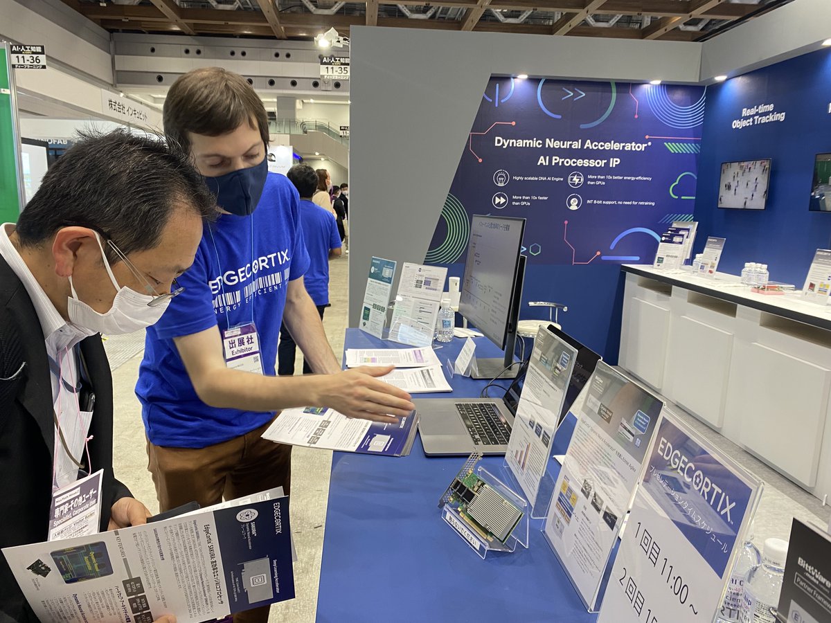 edgecortix's tweet photo. It's a wrap for day 2 of #NextTechWeek2022 AIExpo Tokyo. The excitement around #edgeai hardware acceleration products continues. Join the #EdgeCortix team once again tomorrow for the final day of the event. More live presentations and demos to come! 
#sakuraai #semiconductor https://t.co/Ds1X28SzoI