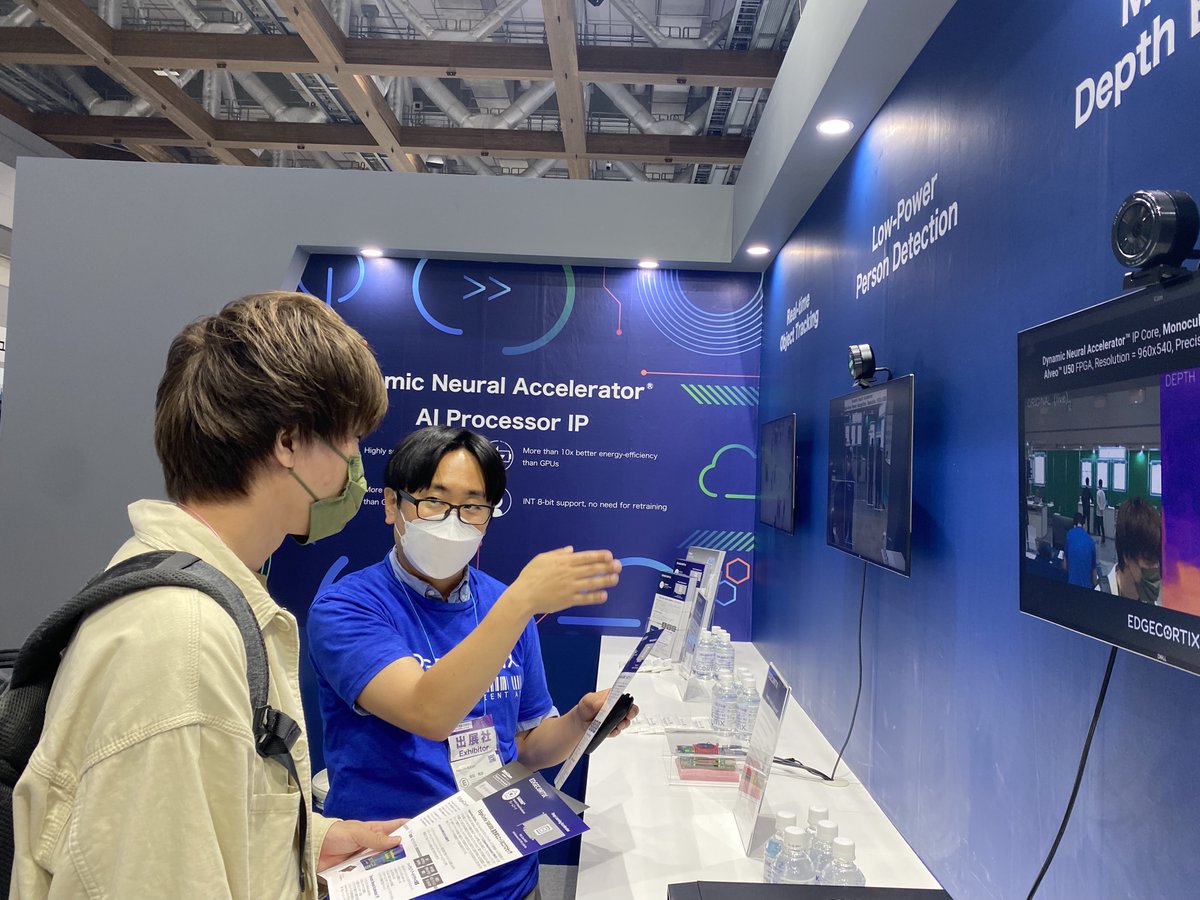 edgecortix's tweet photo. It's a wrap for day 2 of #NextTechWeek2022 AIExpo Tokyo. The excitement around #edgeai hardware acceleration products continues. Join the #EdgeCortix team once again tomorrow for the final day of the event. More live presentations and demos to come! 
#sakuraai #semiconductor https://t.co/Ds1X28SzoI