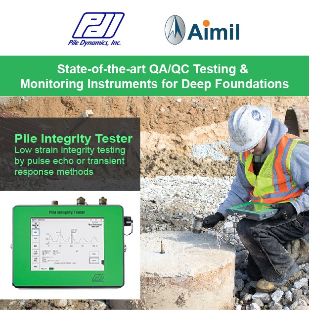 AimilLtd's tweet photo. State-of-the-art QA / QC Testing & Monitoring Instruments for deep foundations.
#QA_testing #QC_testing #PileIntegrity #Instruments #pulse_echo #monitoring #instruments #PileDynamics
https://t.co/Nxdpf7UYqT https://t.co/S5mvWpRrU8