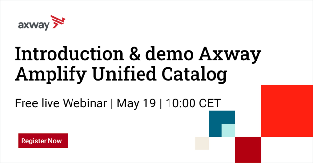 Hnystr's tweet photo. Join us on May 19 for a live demo of the @Axway Amplify Unified Catalogue, both from an asset provider and an application developer perspective. Register now. https://t.co/b5oPOPTGHt https://t.co/PLszTl9lAe