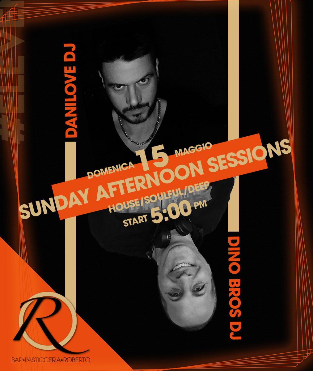 BarRoberto_PE's tweet photo. Come ogni domenica, noi ci siamo!
Domenica 15 maggio
🟠 SundayAfternoonSessions 🟠
HOUSE/SOULFUL/DEEP
Dino Bros DJ 🎧
Danilove DJ 🎧
⏰ Start 5:00 pm
☎️ Info &amp; Prenotazioni: 085.64466
📌 Siamo a Pescara, in via della Pineta 9 https://t.co/qbs5TInsIq