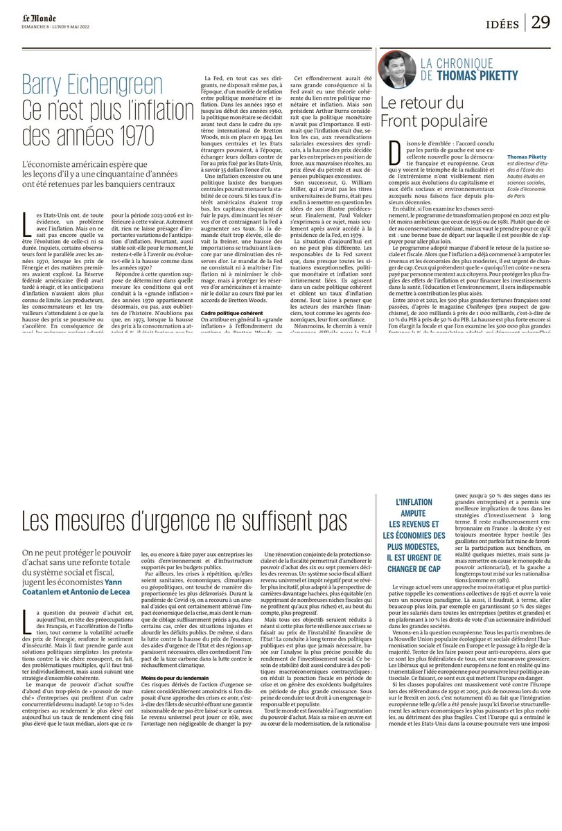 andelecea's tweet photo. My op-ed in @lemondefr  with @YannCoatanlem on fighting purchasing power decline by preventing market power abuse with active competition enforcement, and including a universal basic income while reforming social safety nets and taxation. https://t.co/gS4uejt42M (In French) https://t.co/19VjHrCl4Z