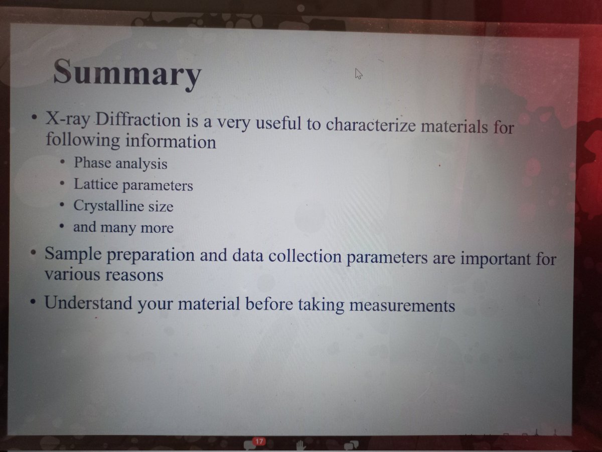 LadyBih1's tweet photo. XRD is another instrument widely use especially for material scientist, you can't escape it. Hahahh
@InMicroscopy and
@Microscopy_za
#WA_Microscopy2022
#MicroscopyWorkshop
#AfricanMicroscopySeries
#InclusiveMicroscopy
#SampleprepIsKEY
#Novicemicroscopist
#LethaZonke https://t.co/GItenL5HDr