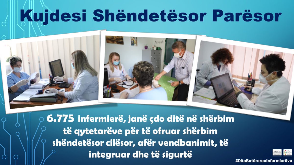 FSDKSH2's tweet photo. #DitaBotëroreeInfermierëve👨⚕️👩⚕️
#KujdesiShëndetësorParësor
Një skuadër me 8⃣5⃣8⃣1⃣ profesionistë të shëndetit nga të cilët 6️⃣7️⃣7️⃣5️⃣ infermierë janë çdo ditë në shërbim të 👩🦰👨🦱 për një shërbim shëndetësor #cilësor afër 🏘️ të #integruar dhe të #sigurtë
#FSDKSH @GManastirliu https://t.co/z8bX9vOBhy