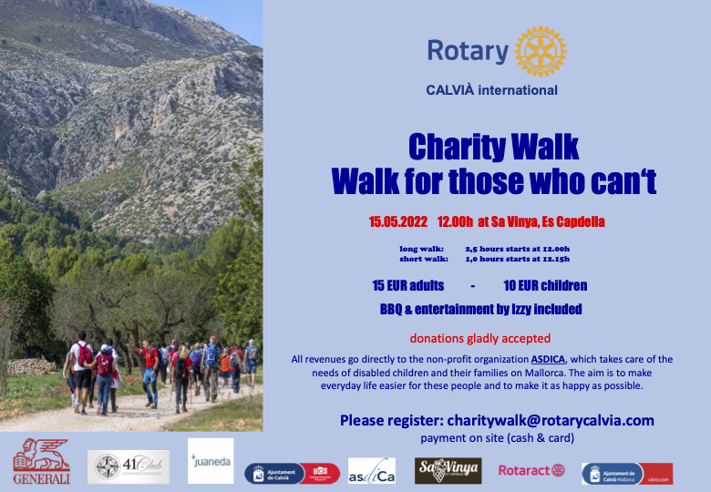 RotaryCalvia's tweet photo. Sign up now for the charity walk this Sunday, May 15, 2022. 
View the routes you can walk,.BBQ and music included

Go to: https://t.co/Ta24BviCZT https://t.co/tyDCPRiJPn