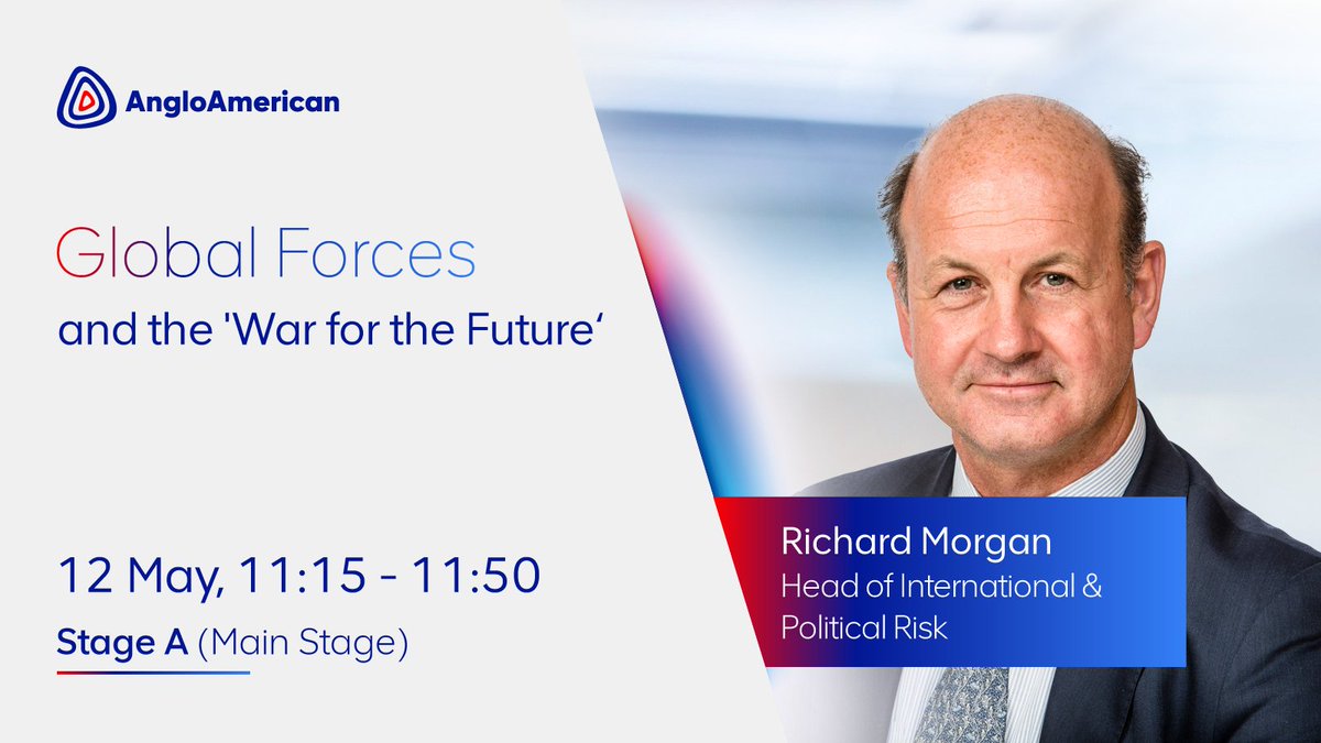 AngloAmericanZA's tweet photo. Starting soon: Global Forces and the ‘war for the future’ with our head of international and political risk, Richard Morgan. #MI22
To find out more about our speakers, visit: https://t.co/WwgvgTxG5L https://t.co/u14u2x0jaV