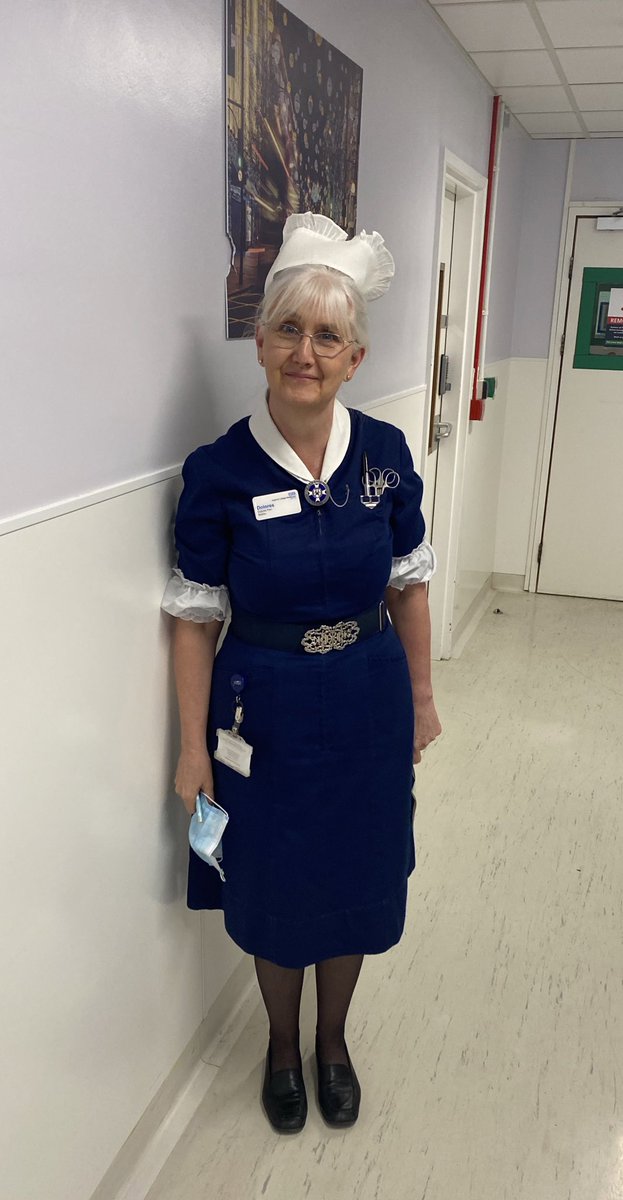 Matron Dolores Parr rocking her 38 year old uniform for #InternationalNursesday! Keen to tell you all she’s had x2 kids since then! @Imperialpeople @SigsworthJanice @Julie10000