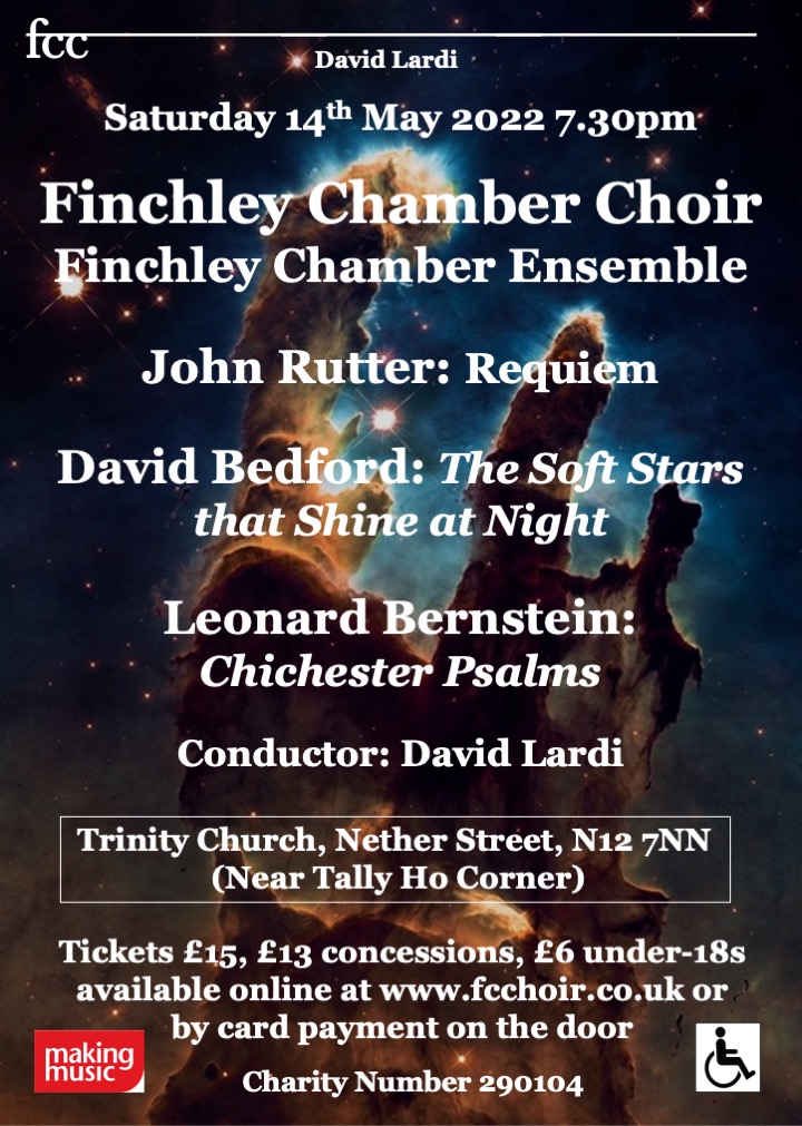 This Saturday - musical magic in Finchley! #Bernstein #Rutter