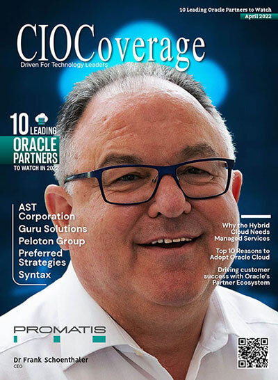 PROMATIS's tweet photo. What an honor – PROMATIS (https://t.co/3FHrEfdx0o) among the 10 leading Oracle Partners to Watch in 2022! We are particularly pleased to see our CEO on the cover of the magazine: https://t.co/Y2Vv3Ieg8v #ciocoverage #oraclepartner #oracle #cloud #specialedition https://t.co/rgVxLtBFaE