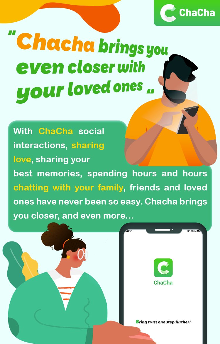 ChachaApp's tweet photo. 😍With ChaCha, Make friends, build a strong social network, enjoy a safe environment for your financial transaction and create real good memories with your friends, family. 
#FreeTransfer 
#OnlineLoan 
#nigeria 
#chatting https://t.co/1EZ87jVv0V