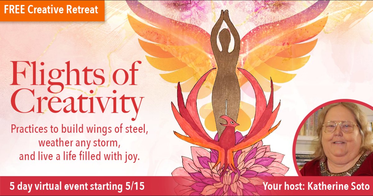 Starts on Sunday the 15th. You still have time to sign up for a five-day creativity retreat.
Link: creatingnewworldsllcevents.com